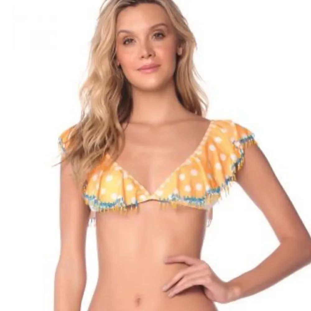 NWT Palmacea Tropical Dots bikini top. Medium